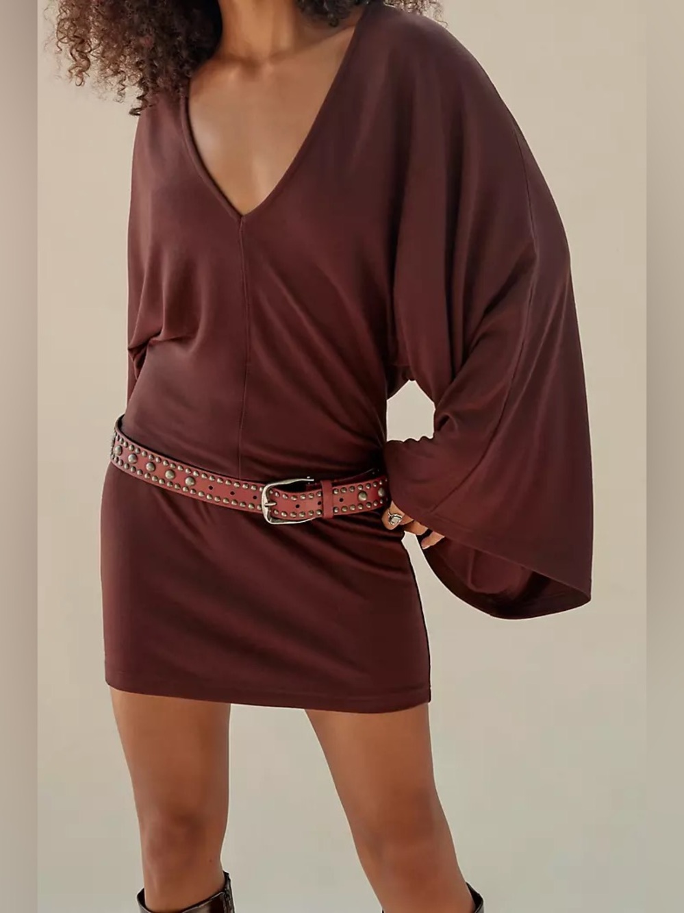 Free People Good Feels Carmen
Mini Dress by free-est
Chocolate Fondant Brown NWT
